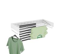 Relaxdays Tendedero de Pared, Plegable, 15 x 100 x 50,5 cm, Interior, Tenderete Que Ahorra Espacio, Secador Ropa, Blanco, Inoxidable, Acero, 100 cm