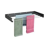 Relaxdays Tendedero de Pared, Plegable, 15x100x50 cm, Interior, y Exterior Tenderete Ahorra Espacio, Secador Ropa, Negro, L