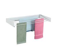 Relaxdays Tendedero de Pared, Plegable, 15x100x50cm, Interior, y Exterior Tenderete Ahorra Espacio, Secador Ropa, Blanco, L