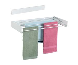 Relaxdays Tendedero de Pared, Plegable, 15x80x40 cm, Interior, y Exterior Tenderete Ahorra Espacio, Secador Ropa, Blanco