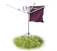 Relaxdays Tendedero de Ropa de Exterior, Longitud de Secado de 19 m Acero, 161x120x120 cm, con Base, Plegable, Plateado