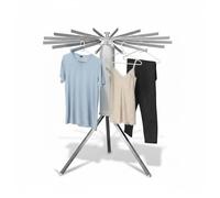 Relaxdays Tendedero extensible Oktopus blanco,plata