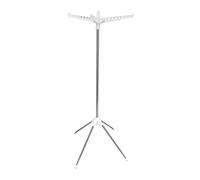 Relaxdays Tendedero Plegable, 27 Perchas, portátil, Carga máxima 15 kg, Dimensiones: 143 x 56 cm, Blanco/Plateado