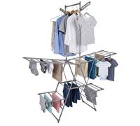 Relaxdays Tendedero plegable acero inoxidable plata