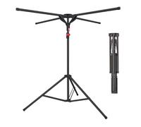 Relaxdays Tendedero Plegable, Altura Ajustable hasta 15 kg, 180 x 125 x 125 cm, Negro