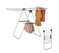 Relaxdays Tendedero Plegable, Tenderete Colada 2 Alas, 2 Niveles para Tender Ropa, 93 x 136 x 58 cm, Blanco, Gomaespuma, 93x136x58 cm
