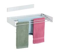 Relaxdays Tendedero plegable de pared blanco,plata