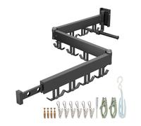 Relaxdays Tendedero plegable de pared negro