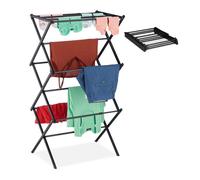 Relaxdays Tendedero plegable extensible negro