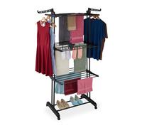 Relaxdays Tendedero torre móvil negro