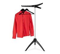 Relaxdays Bügelwäscheständer klappbar Tendedero Vertical Plegable, Camping, Balcón, Tenderete Secador Ropa, Ahorra Espacio, 192 x 62 cm, Negro/Gris