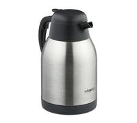 Relaxdays Termo para Café de Acero Inoxidable 2 L, Jarra Térmica para Bebidas Calientes, Té, Agua, con Asa, Plateado