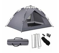 Relaxdays Tienda 3-4 personas montaje rápido negro,plata,gris