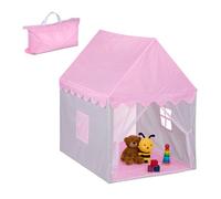 Relaxdays Tienda campaña infantil gris y rosa fucsia,gris