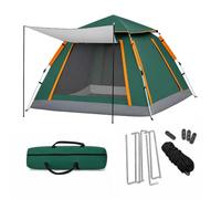 Relaxdays Tienda de campaña automática, 3-4 Personas, Verde | con porche, montaje rápido, protección UV, 155x240x240 cm