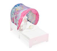 Relaxdays Tienda de Campaña para Cama Infantil, Diseño Unicornios, 220 x 79 cm, Dosel Niños, Tipi, Pop-Up, Multicolor, Poliéster