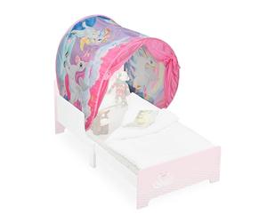 Relaxdays Tienda de Campaña para Cama Infantil, Diseño Unicornios, 220 x 79 cm, Dosel Niños, Tipi, Pop-Up, Multicolor