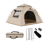 Tienda Relaxdays para 3-4 Personas, Montaje rápido y automático, protección UV, mosquitera, 145×200×220 cm, Beige