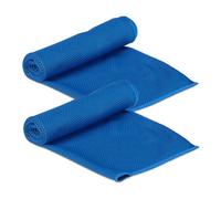 Relaxdays Toallas gimnasio enfriamiento, Pack de 2 azul,transparente,gris