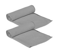 Relaxdays Toallas gimnasio enfriamiento, Pack de 2 transparente,gris