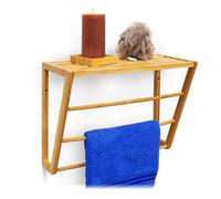 Relaxdays Toallero Colgante con 3 Barras de bambú, 30 x 42 x 20 cm, 0.6 Kg, Color Natural