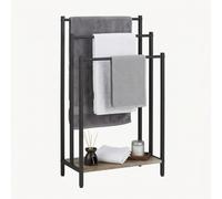 Relaxdays Toallero con balda marrón claro,negro