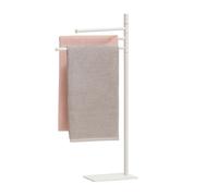 Toallero Relaxdays, HxBxT: 83 x 33,5 x 14 cm, Acero Inoxidable, 3 Barras móviles, toallero de pie, Blanco
