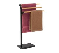 Relaxdays Toallero de 3 barras marrón claro,negro