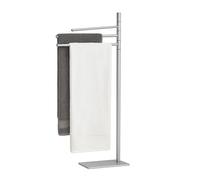 Toallero Relaxdays, H x A x F: 83 x 33,5 x 14 cm, Acero Inoxidable, 3 Barras móviles, toallero de pie, Plateado