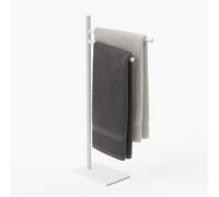 Relaxdays Toallero de acero inoxidable de 2 barras blanco