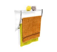 Relaxdays Toallero de pared acero cromado plata