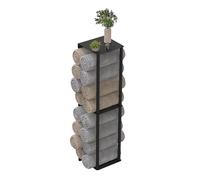 Relaxdays Toallero de Pared en Torre para Toallas enrolladas, Hierro Negro, 83.5 x 20 x 20 cm