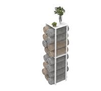 Relaxdays Toallero de Pared, para Toallas enrolladas, Torre Toallas, HBT: 83,5x20x20 cm, Estante Toallas, Hierro, Blanco