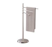 Relaxdays Toallero de Pie, 3 Brazos Giratorios, 85,5x42x22 cm, Soporte Toallas, Acero Inoxidable, Baño, Color a Elegir, 80%, Plata, 85.5 x 42 x 22 cm