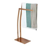 Relaxdays Toallero de Pie WIMEDO Rectangular, Acero, Cobre, 80 x 32 x 20 cm