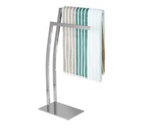 Relaxdays Toallero de Pie WIMEDO Rectangular, Acero, Plateado, 80 x 32 x 20 cm, Inoxidable