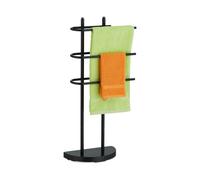 Relaxdays Toallero de Pie con 3 Barras, Metal, 83 x 39 x 18 cm, Soporte para Colgar Ropa, Portatoallas de Baño, Negro, Hierro