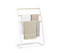 Relaxdays Toallero de pie metal blanco