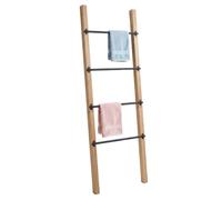 Relaxdays toallero Decorativo de 4 peldaños, Natural/Negro