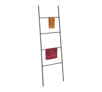 Relaxdays Toallero Escalera, 4 Barras, Toallas y Prendas Ropa, 171 x 55 cm, Metal, Portatoallas Industrial, Baño, Negro, 80% Acero