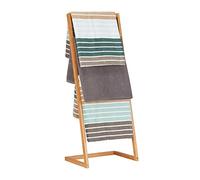 Relaxdays Toallero Escalera con 4 Barras, Bambú, Beige, 100 x 40 x 30 cm | Estantería escalera con 4 barras para toallas, toallero de bambú, (Al x An x Fon): 100 x 40 x 30 cm