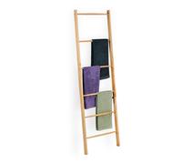 Relaxdays Toallero escalera de madera con 6 barras marrón claro