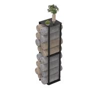 Relaxdays Toallero de Pared en Torre para Toallas enrolladas, Hierro Negro, 83.5 x 20 x 20 cm