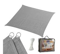 Relaxdays Toldo de 4 x 4 m, HDPE, Transpirable, para jardín y balcón, Cuerdas tensoras cuadradas, Color Gris Oscuro