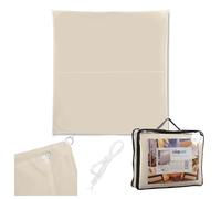 Relaxdays Toldo de poliéster Impermeable de 3,5 x 3,5 m, con Ojales, Cuerdas tensoras, Tela de Sol Cuadrada, Color Beige