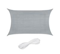 Relaxdays Toldo de vela rectangular de HDPE gris