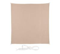 Relaxdays Toldo Vela, 3,5 x 3,5 m, Repelente al Agua, Poliéster, Cuerdas Tensoras, Cuadrado, Jardín, Balcón, Beige