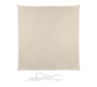 Relaxdays Toldo Vela Cuadrado, Hidrófugo, Protección Rayos UV, con Cuerdas para tensar, Beige, 2 x 2 m