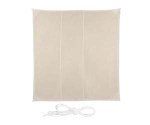 Relaxdays Toldo Vela Cuadrado, Hidrófugo, Protección Rayos UV, con Cuerdas para tensar, Beige, 4 x 4 m