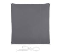 Relaxdays Toldo Vela Cuadrado, Impermeable, Protección Rayos UV, con Cuerdas para tensar, Gris, 2 x 2 m